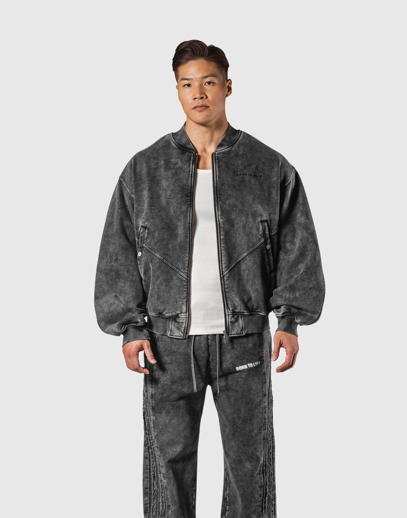 Vintage Sweat Bomber Jacket - Black – LÝFT