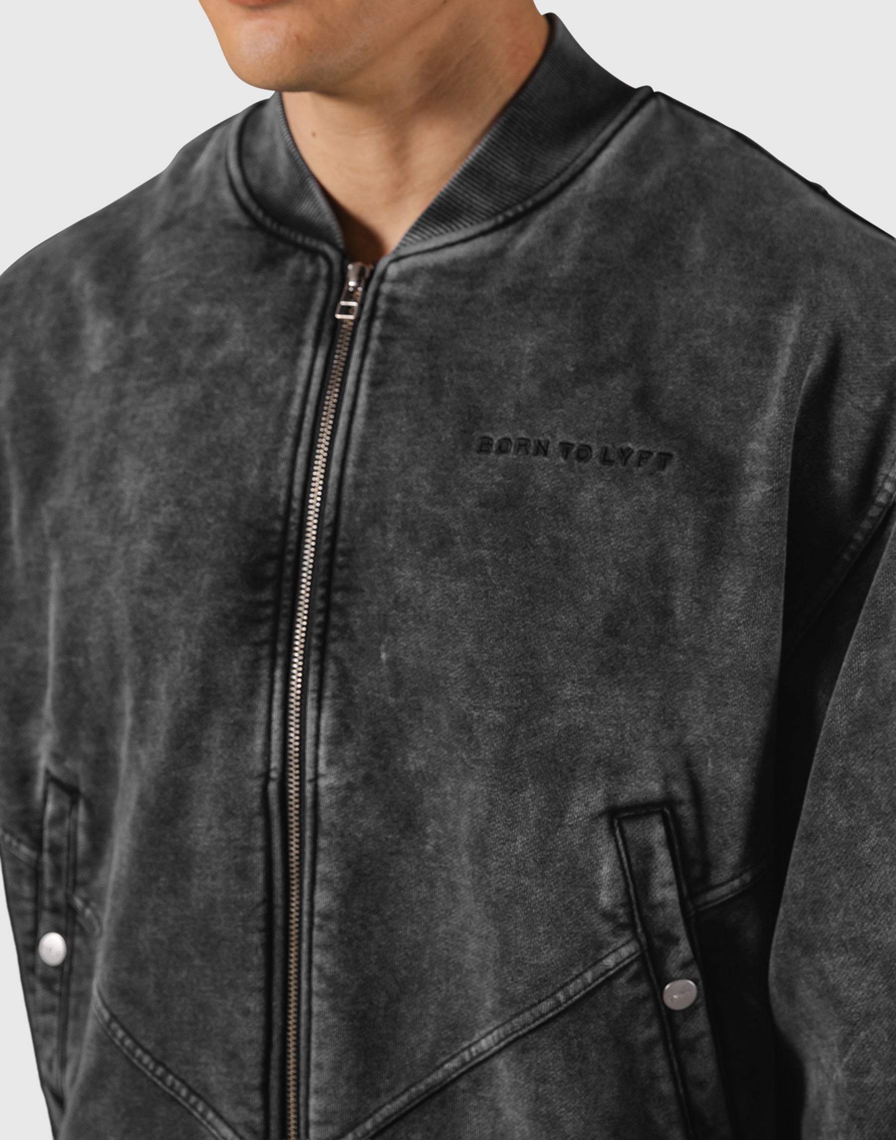 Vintage Sweat Bomber Jacket - Black – LÝFT