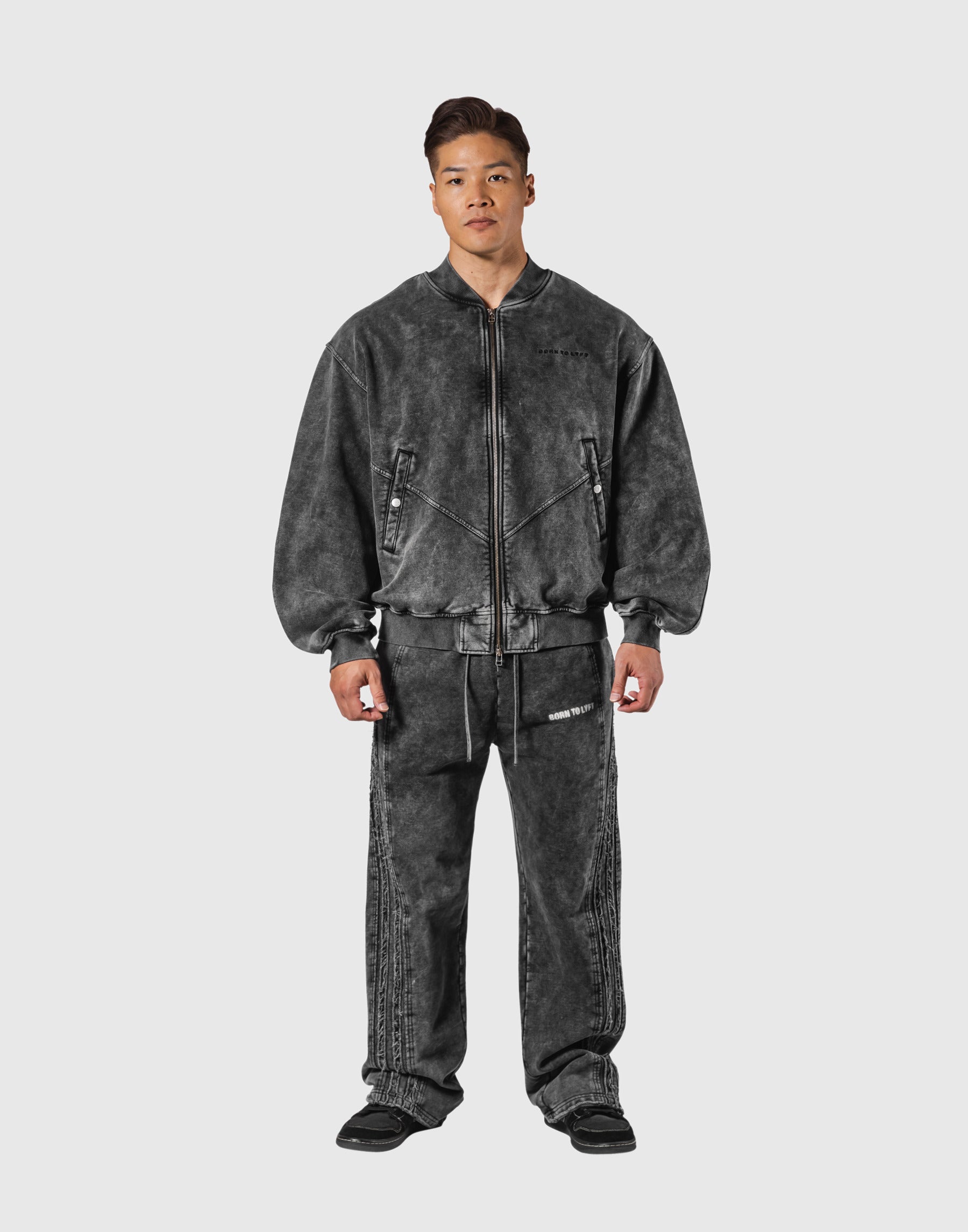 Vintage Sweat Bomber Jacket - Black – LÝFT