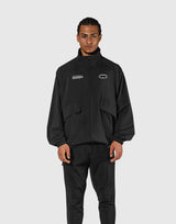 Basic Nylon Zip Up Jacket - Black