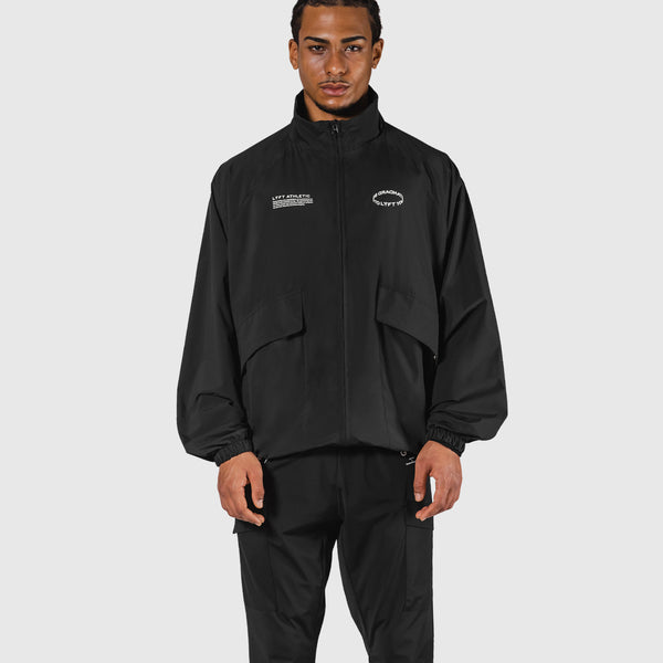 Basic Nylon Zip Up Jacket - Black – LÝFT