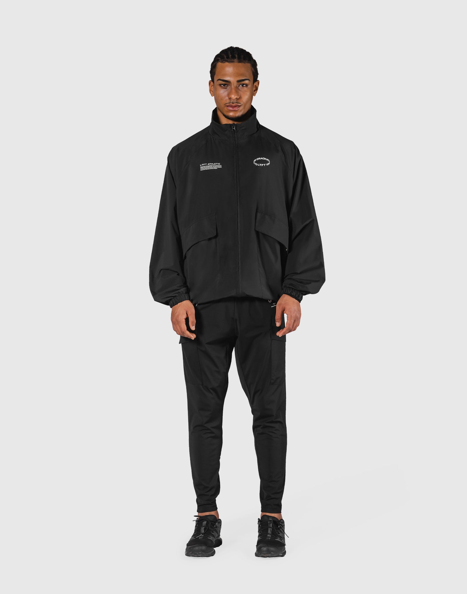 Basic Nylon Zip Up Jacket - Black – LÝFT