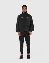 Basic Nylon Zip Up Jacket - Black
