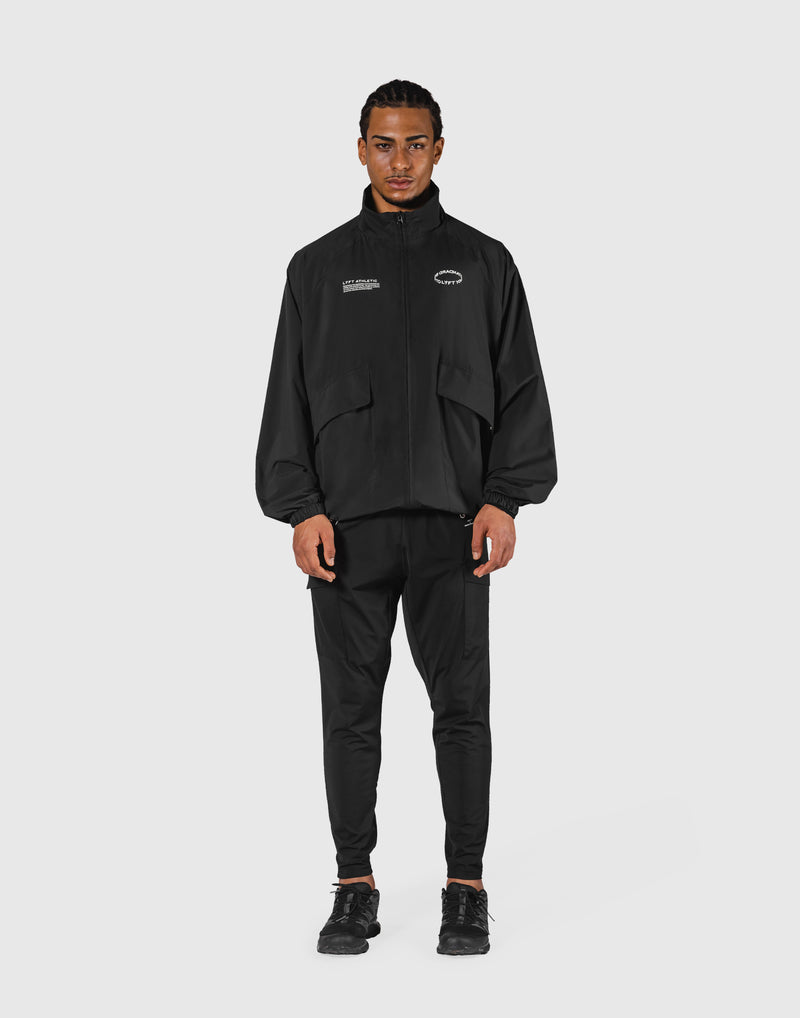 Basic Nylon Zip Up Jacket - Black – LÝFT