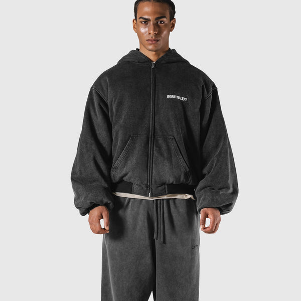 SWITCH LAYER™ Vintage Hoodie | MA-1 Puffer Jacket - Black – LÝFT