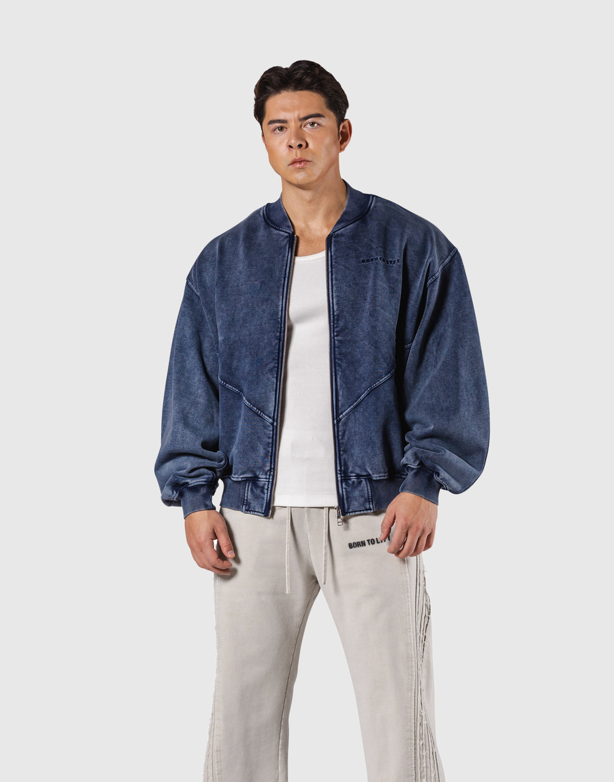 Vintage Sweat Bomber Jacket - Navy