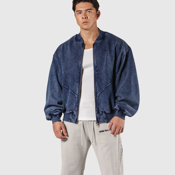 Vintage Sweat Bomber Jacket - Navy – LÝFT