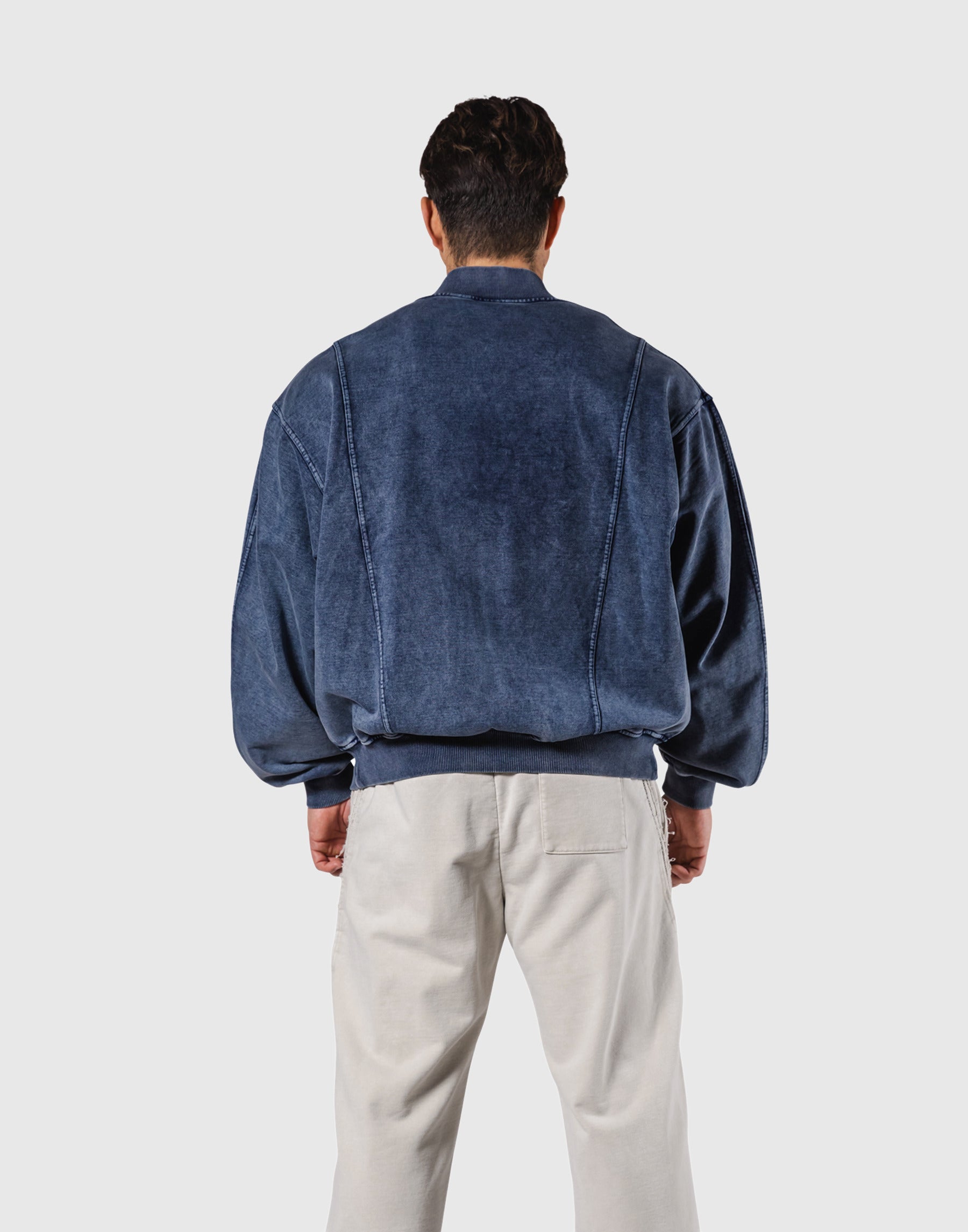 Vintage Sweat Bomber Jacket - Navy – LÝFT