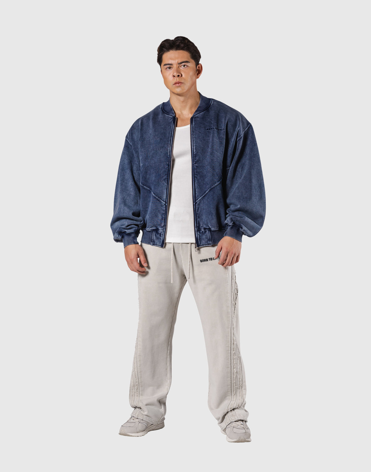 Vintage Sweat Bomber Jacket - Navy