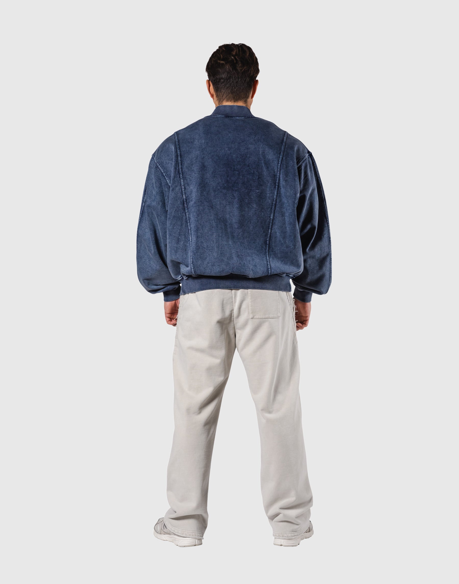 Vintage Sweat Bomber Jacket - Navy – LÝFT