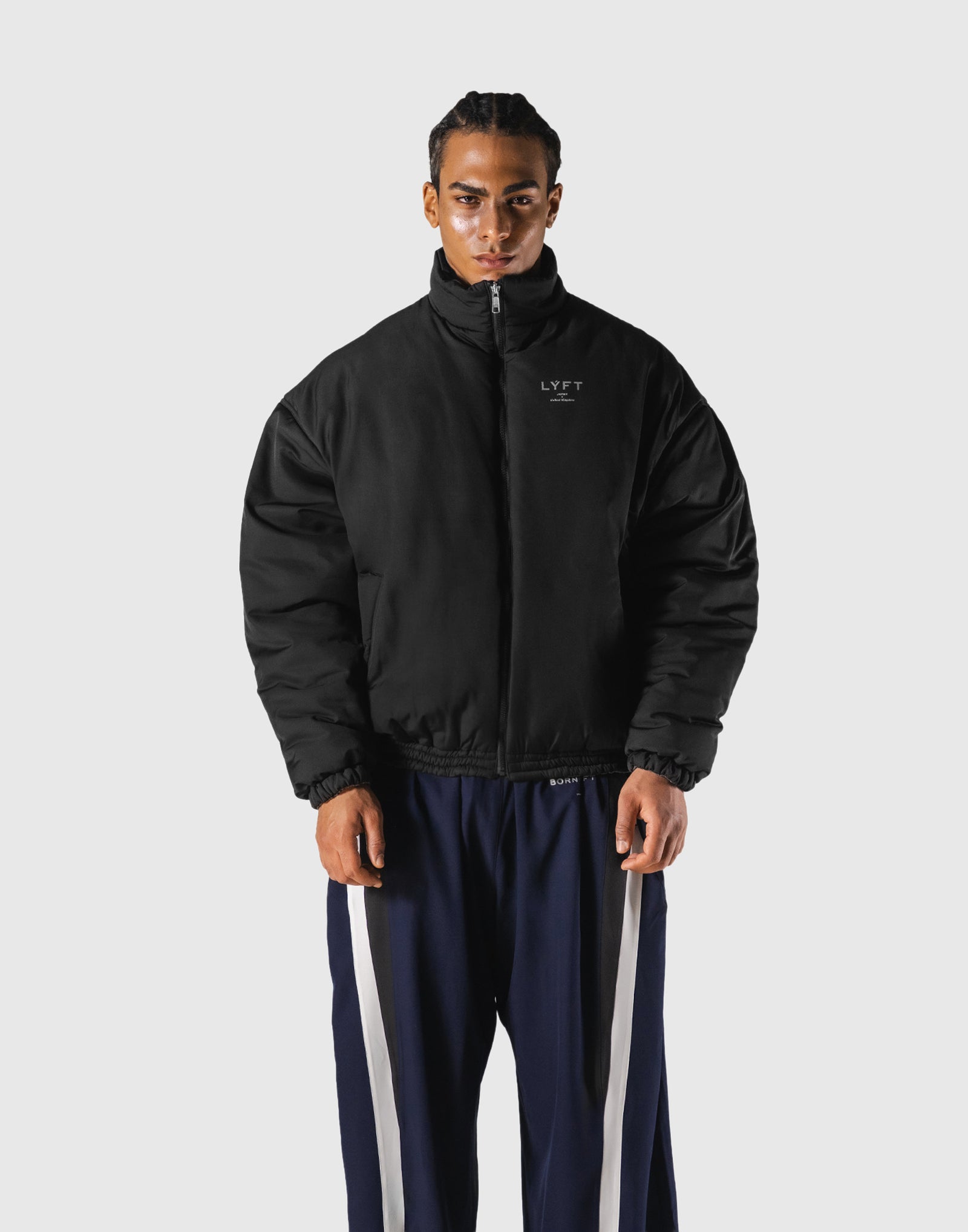 SWITCH LAYER™ 2Line TRACK | BLACK Puffer Jacket V.2 - Navy – LÝFT