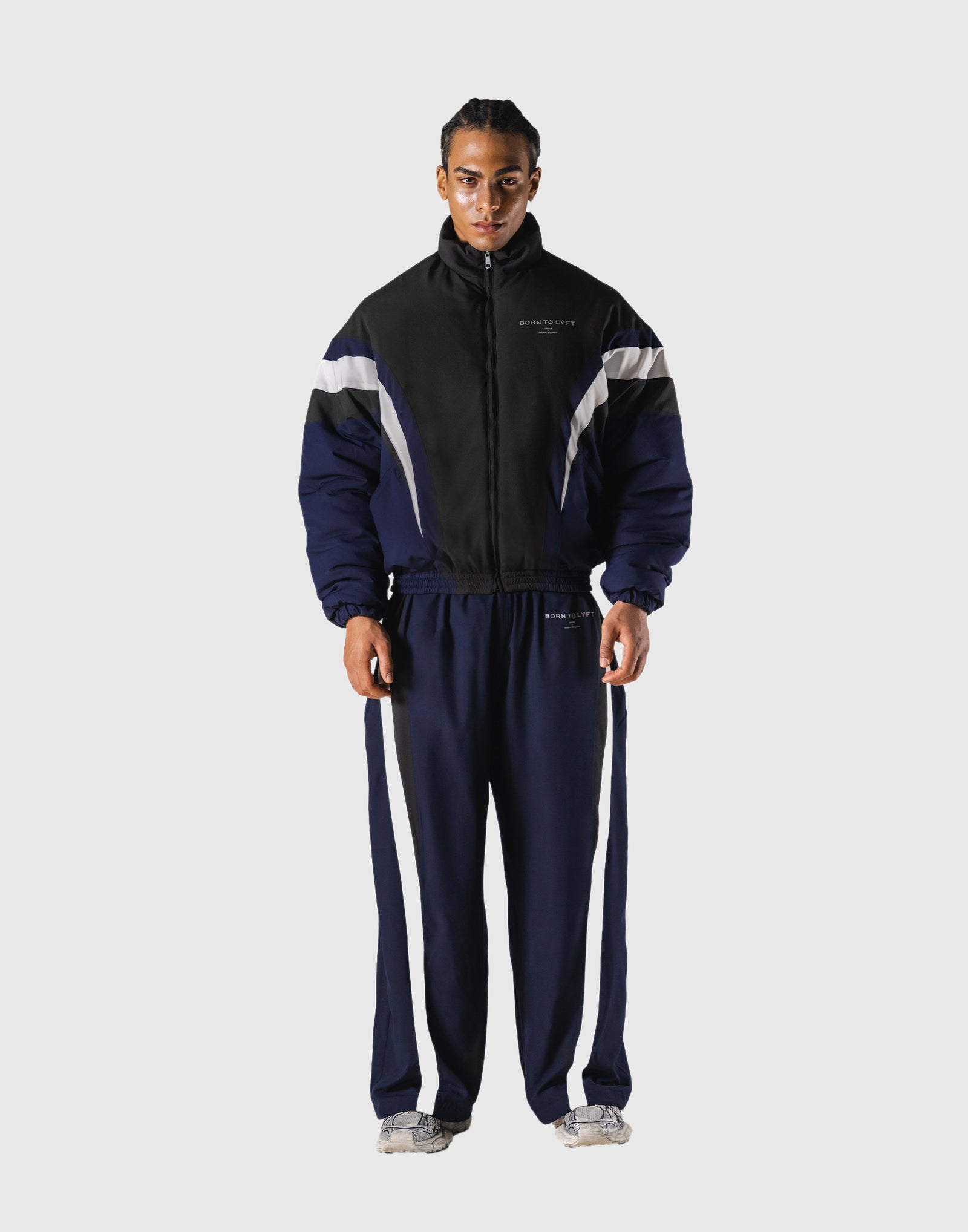 ジャケット・アウター Lyft 2LINE TRACK JACKET XL SWITCH LAYER™ 2Line TRACK | BLACK Puffer Jacket V.2 - Navy – LÝFT