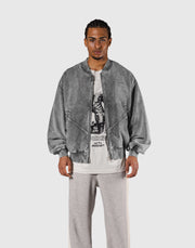 Vintage Sweat Bomber Jacket - Grey