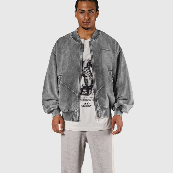 Vintage Sweat Bomber Jacket - Grey – LÝFT