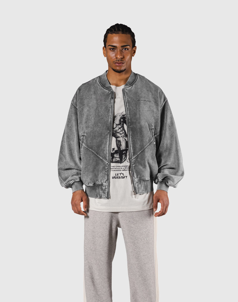 Vintage Sweat Bomber Jacket - Grey – LÝFT