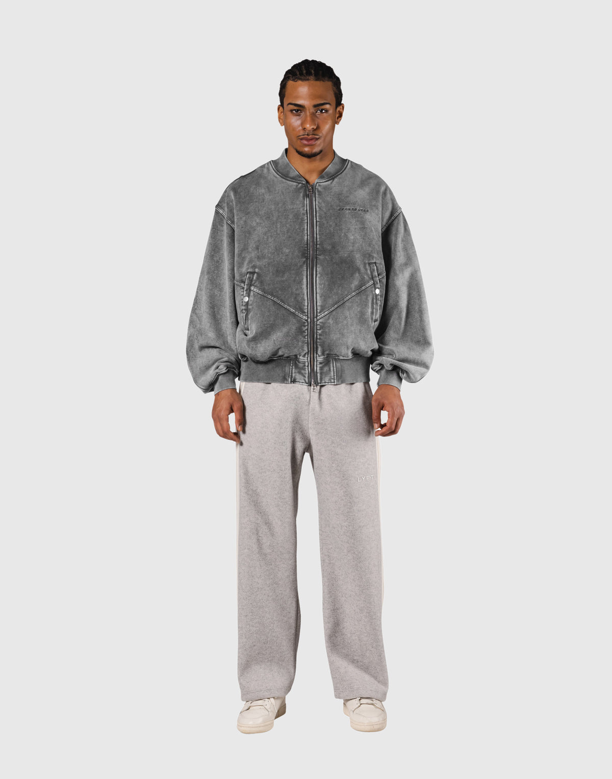 Vintage Sweat Bomber Jacket - Grey