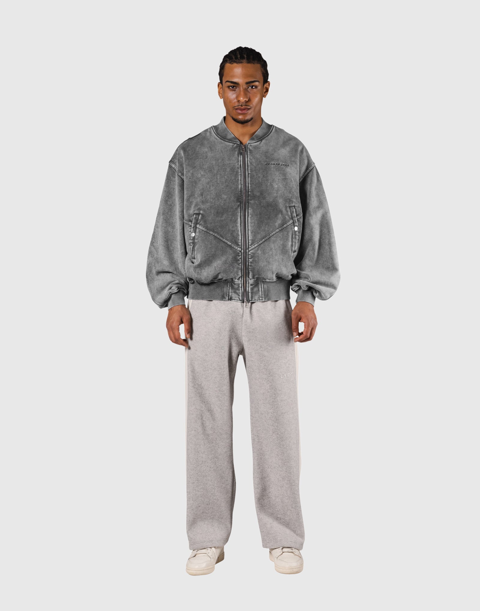 Vintage Sweat Bomber Jacket - Grey – LÝFT