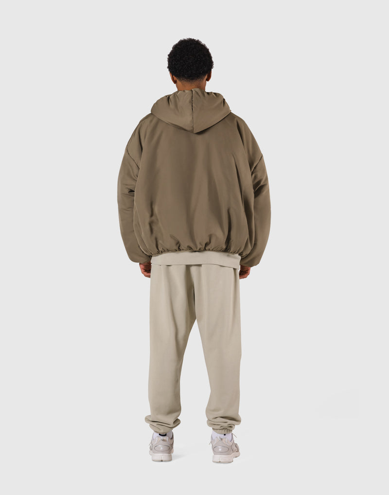 Oversize Hooded Puffer Jacket - Beige – LÝFT