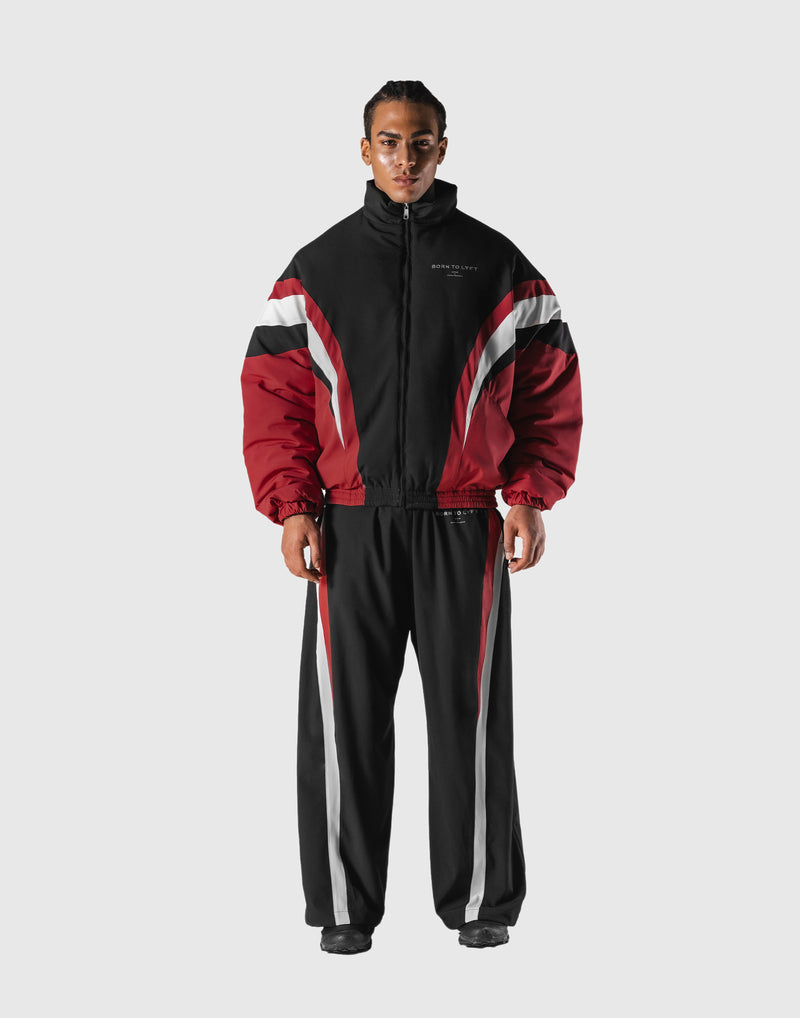 SWITCH LAYER™ 2Line TRACK | BLACK Puffer Jacket V.2 - Red – LÝFT