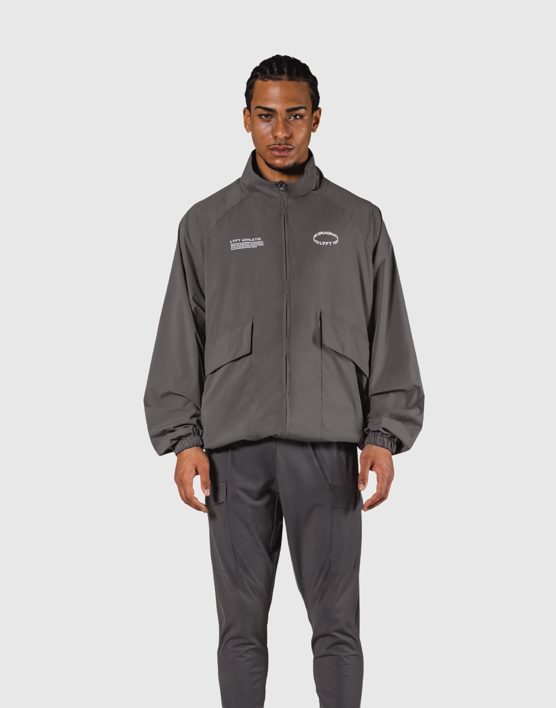 Basic Nylon Zip Up Jacket - D.Grey – LÝFT