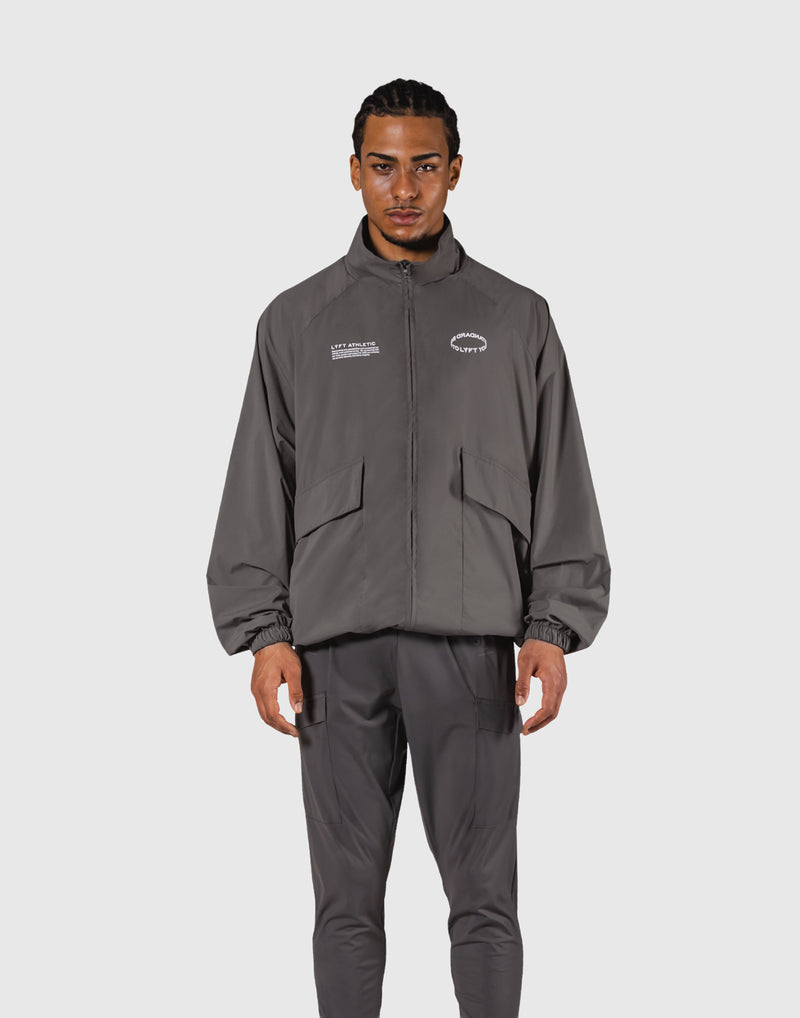 Basic Nylon Zip Up Jacket - D.Grey – LÝFT