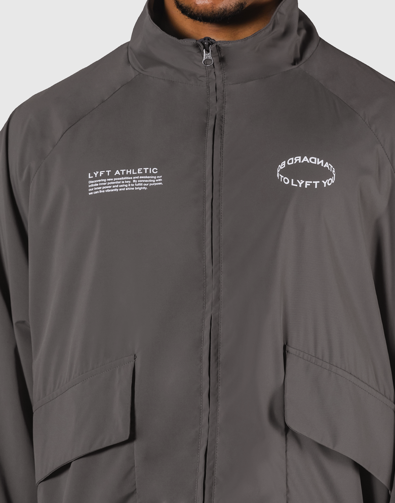 Basic Nylon Zip Up Jacket - D.Grey – LÝFT