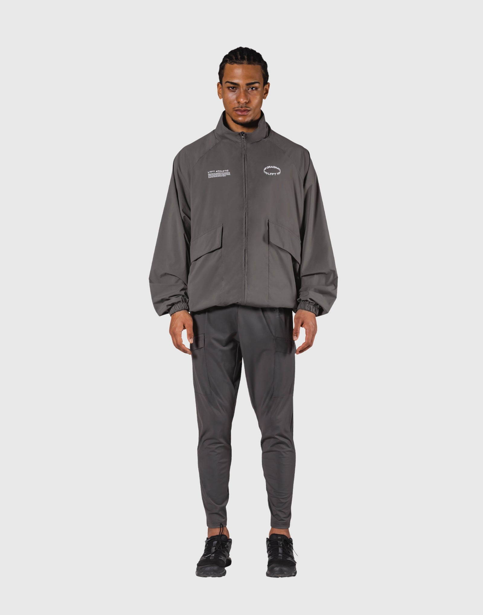 Basic Nylon Zip Up Jacket - D.Grey – LÝFT