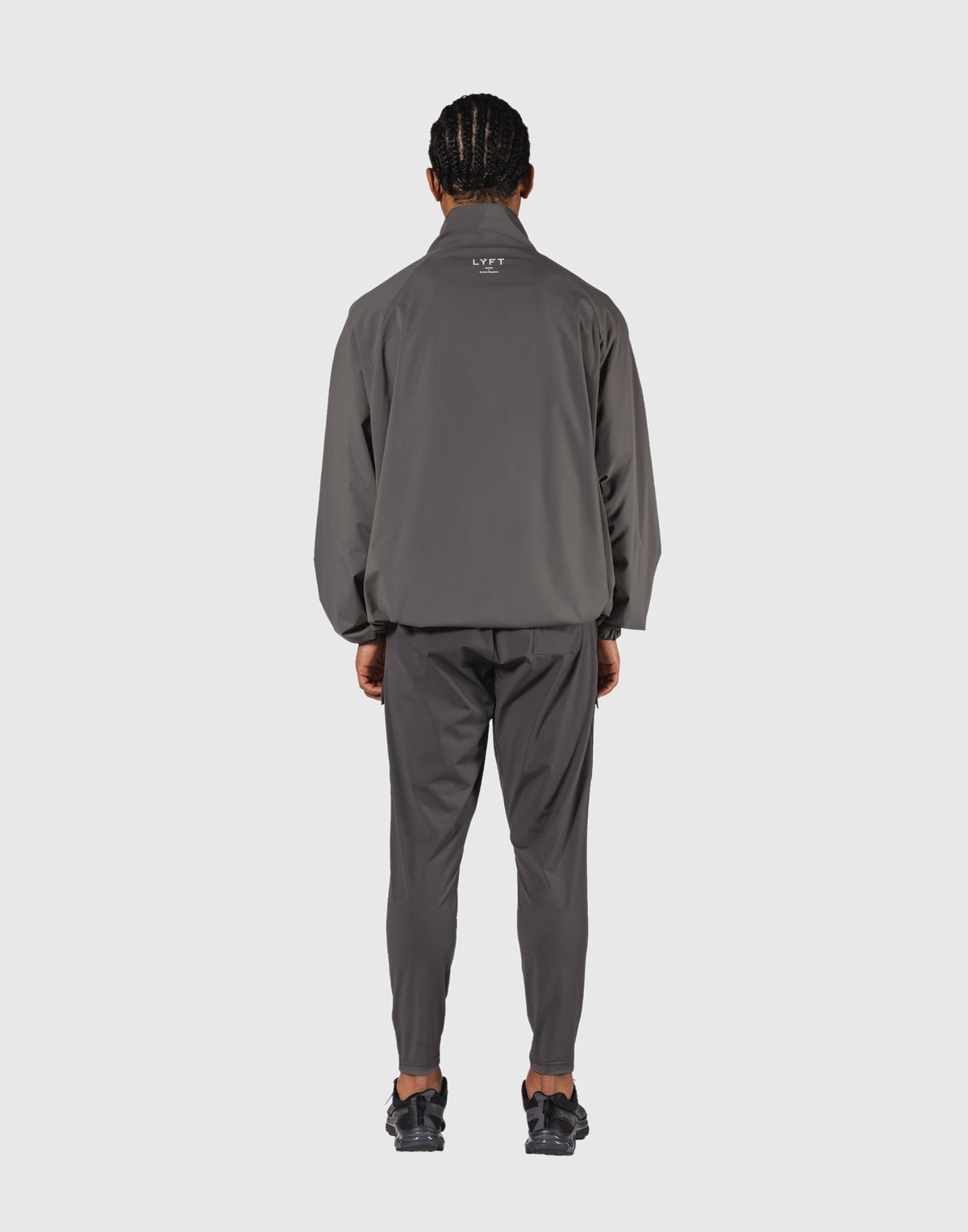 Basic Nylon Zip Up Jacket - D.Grey