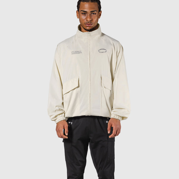 Basic Nylon Zip Up Jacket - Ivory – LÝFT