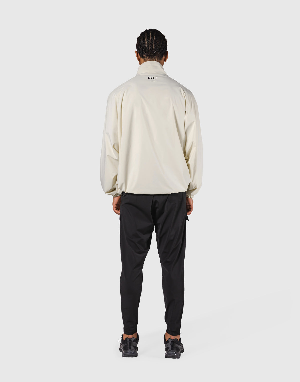 Basic Nylon Zip Up Jacket - Ivory