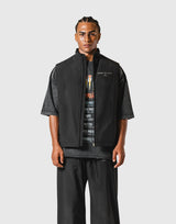 Nylon Zip Up Vest - Black
