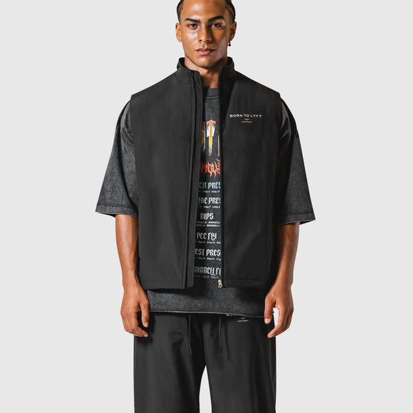Nylon Zip Up Vest - Black – LÝFT