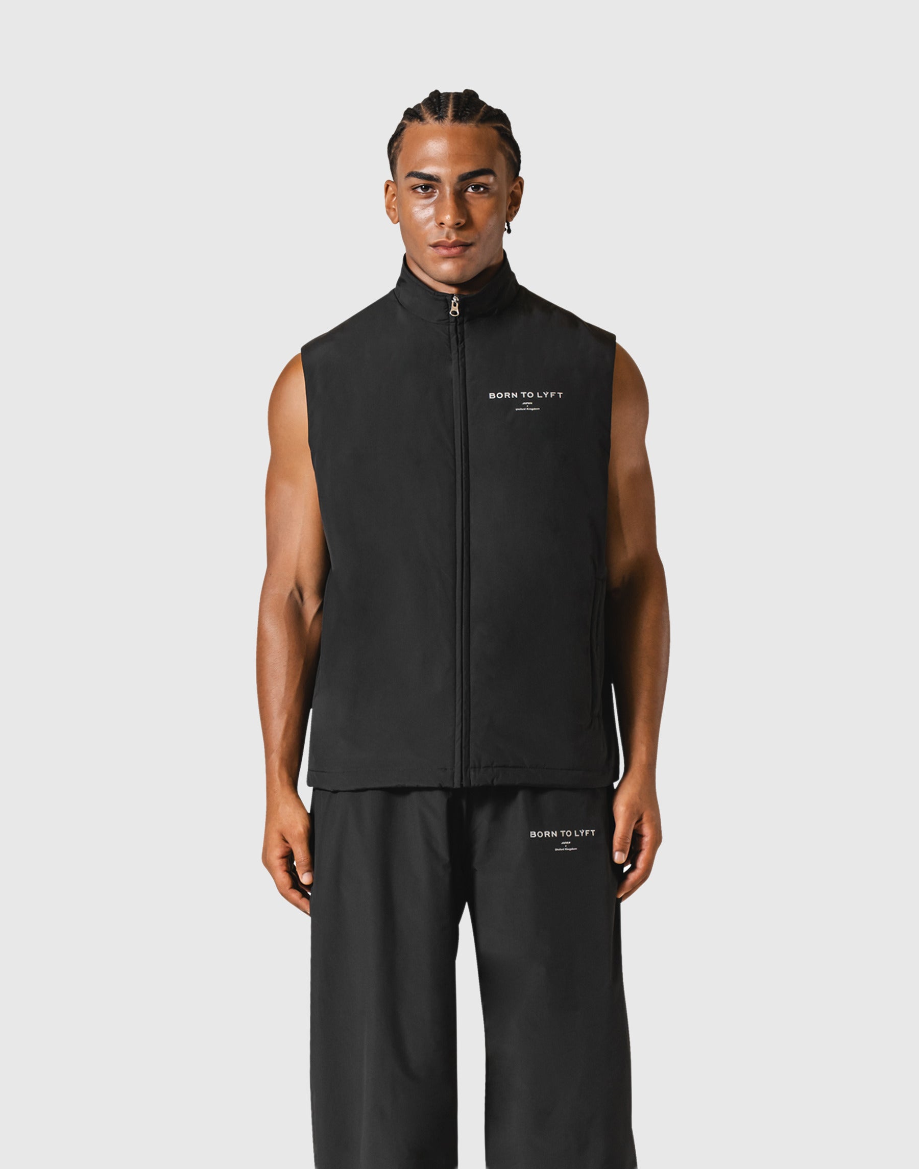 Nylon Zip Up Vest - Black – LÝFT