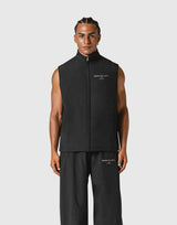 Nylon Zip Up Vest - Black