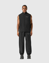 Nylon Zip Up Vest - Black
