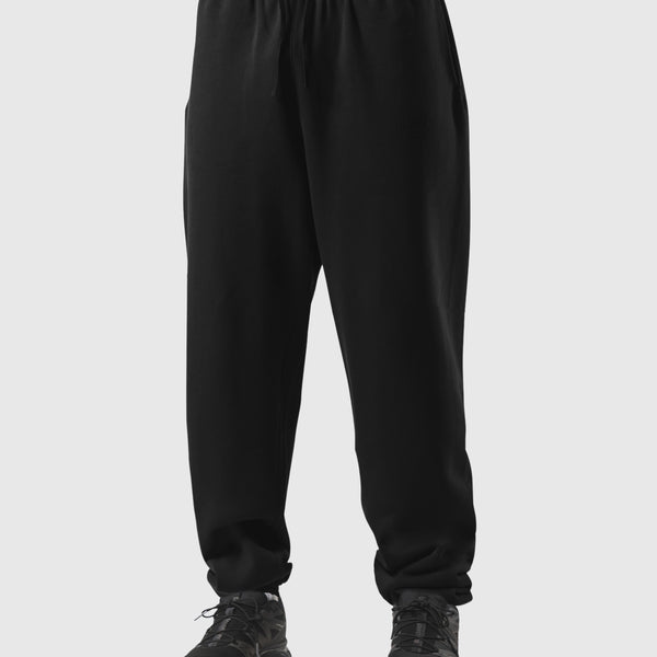 Relax Fit Loose Sweat Pants - Black – LÝFT