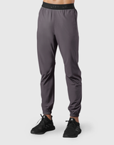 Logo Rib Stretch Slim Straight Pants - D.Grey