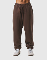 Relax Fit Loose Sweat Pants - Brown
