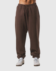 Relax Fit Loose Sweat Pants - Brown