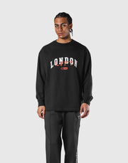 Vintage London Logo Long T-Shirt - Black