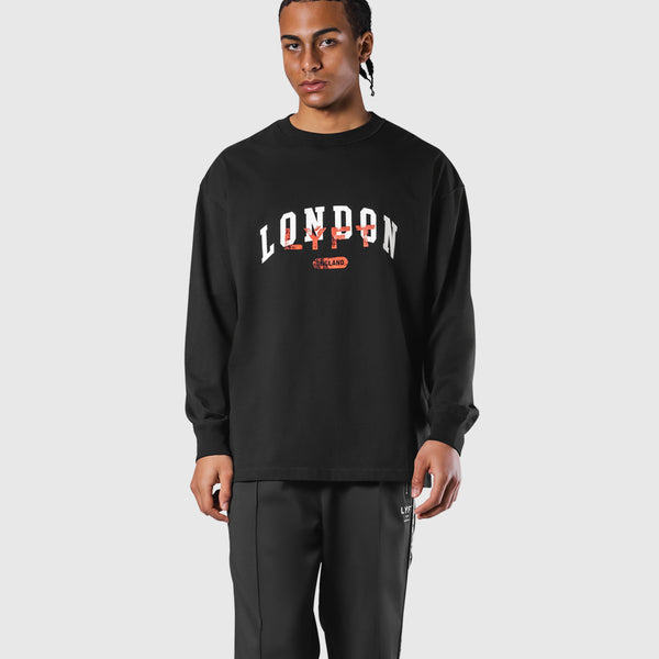 Vintage London Logo Long T-Shirt - Black – LÝFT