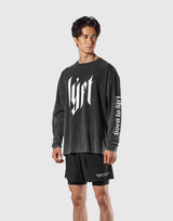 Born To LÝFT Vintage Graphic Big Long T-Shirt - Black