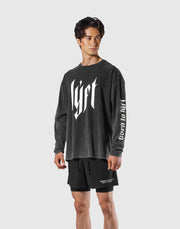 Born To LÝFT Vintage Graphic Big Long T-Shirt - Black