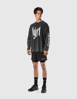 Born To LÝFT Vintage Graphic Big Long T-Shirt - Black