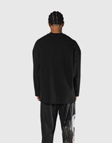 Oversize V-Neck Sweat Shirt - Black