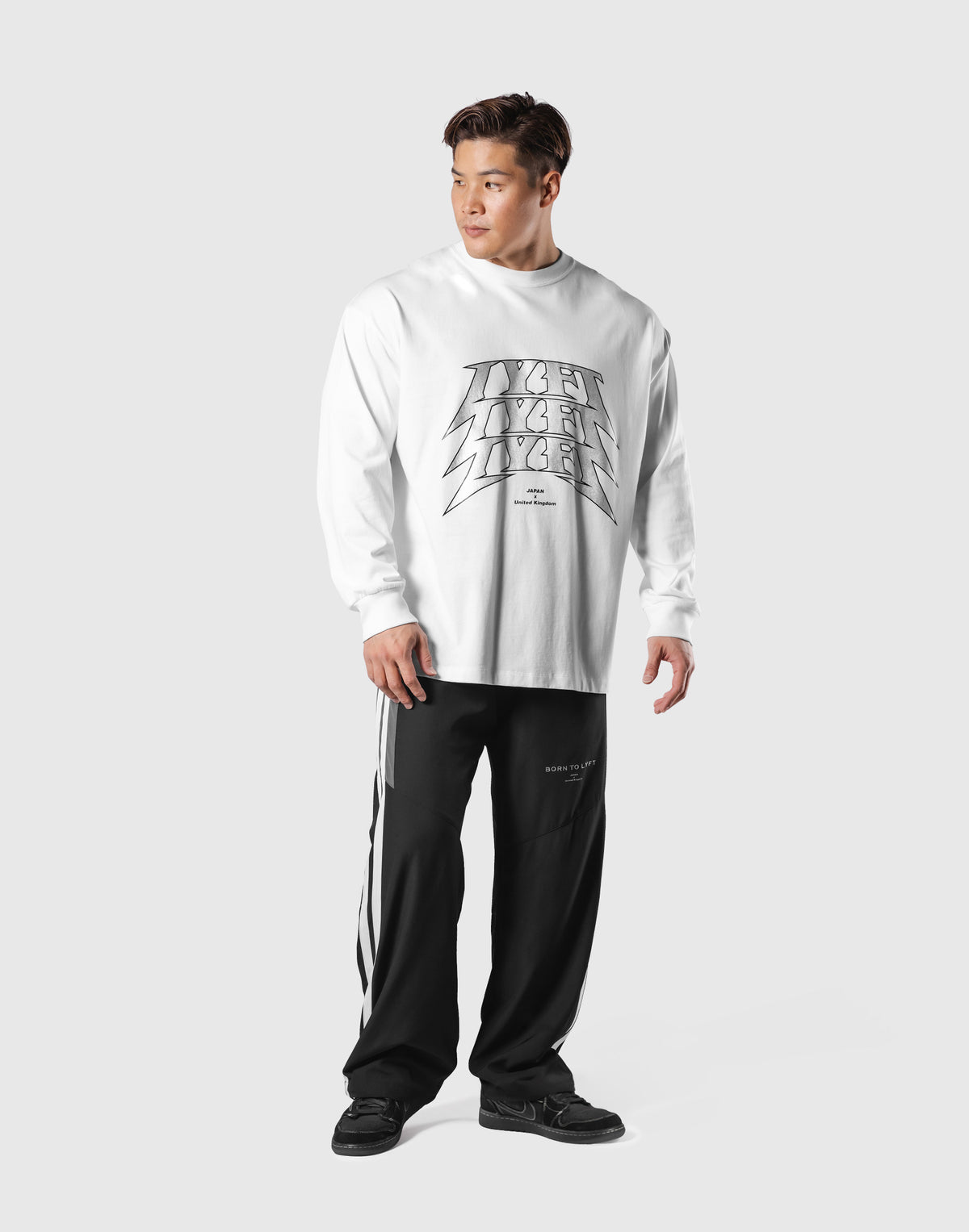 Metal Logo Big Long T-Shirt - White