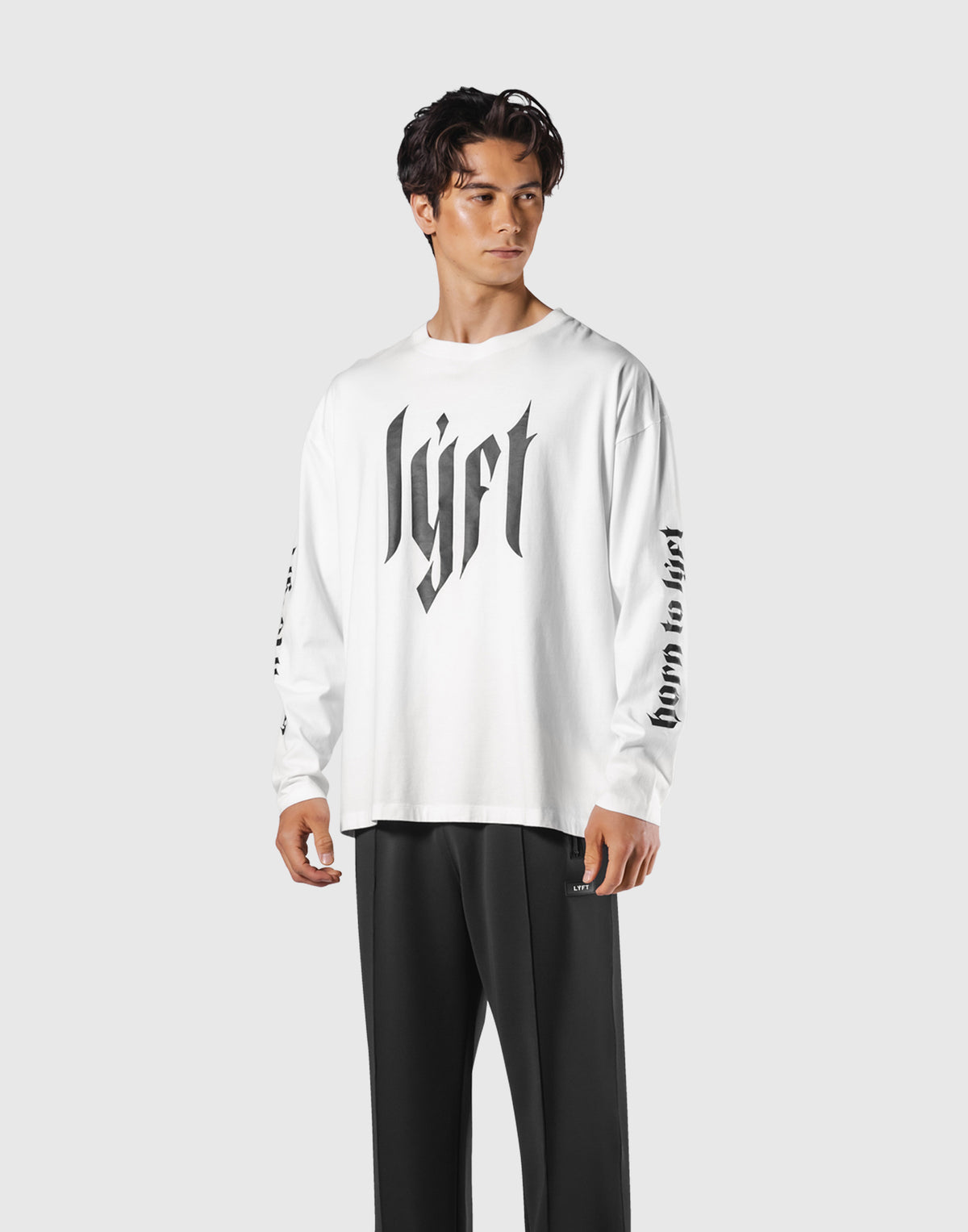 Born To LÝFT Vintage Graphic Big Long T-Shirt - White