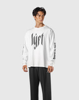 Born To LÝFT Vintage Graphic Big Long T-Shirt - White