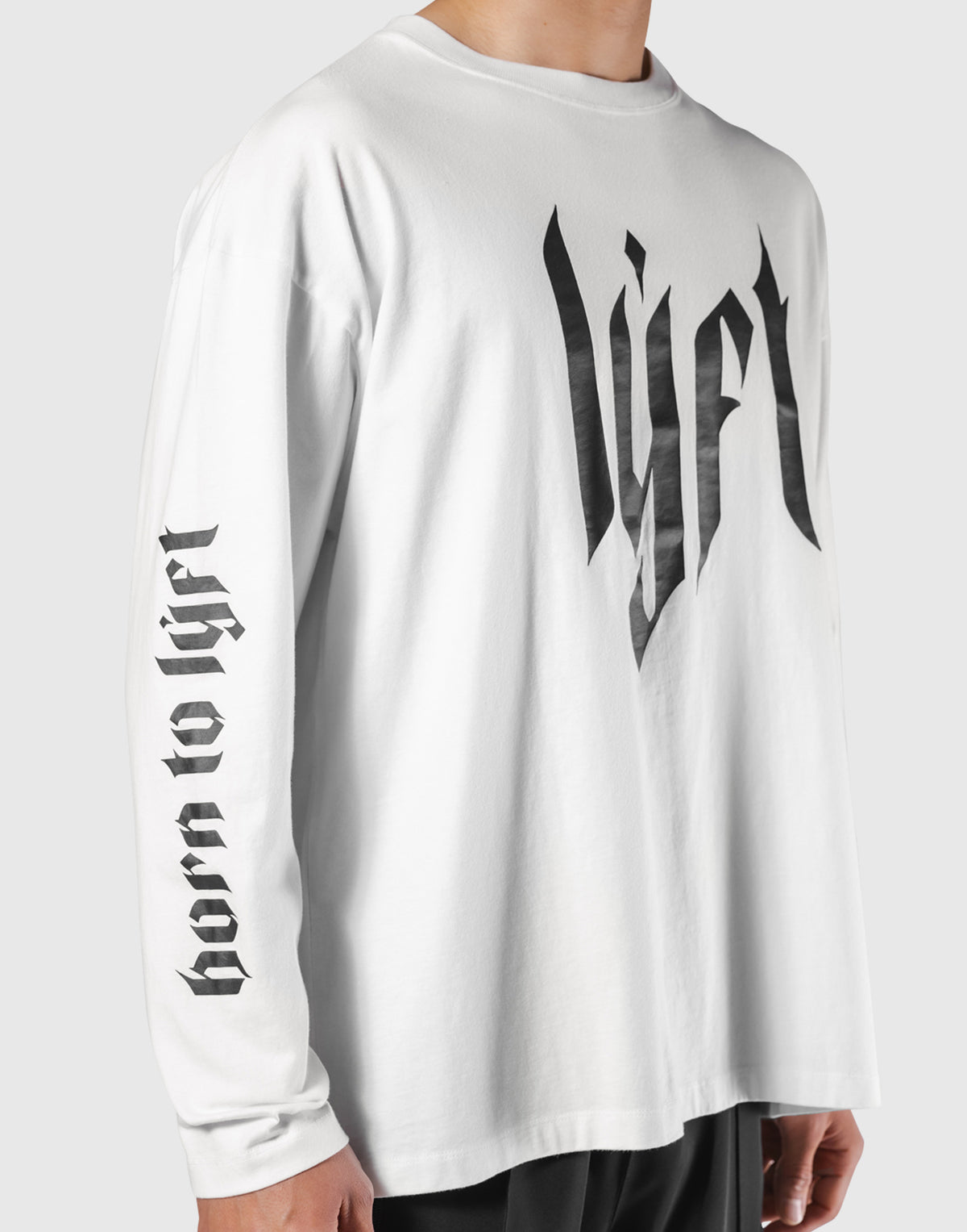 Born To LÝFT Vintage Graphic Big Long T-Shirt - White