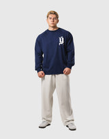 Old Ý Raglan Long Sleeve T-Shirt - Navy